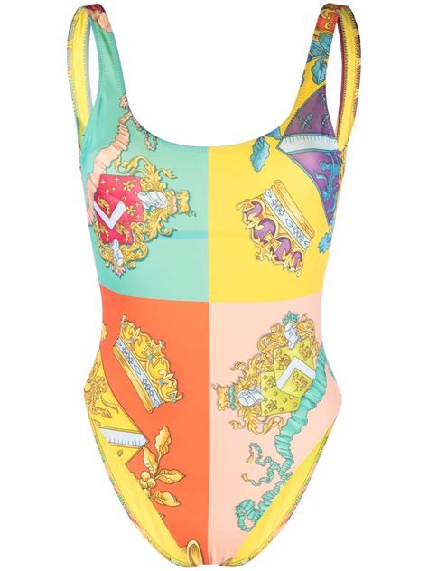 traje de baño versace|Versace: Traje de baño maillot reversible estampado Mujer .